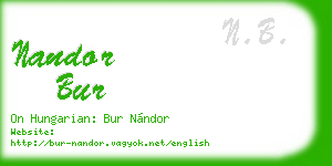 nandor bur business card